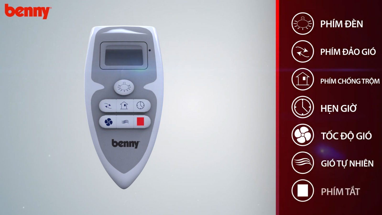 Benny BF-C43V có chế độ hẹn giờ tiện lợi, tích hợp điều khiển từ xa thông minh