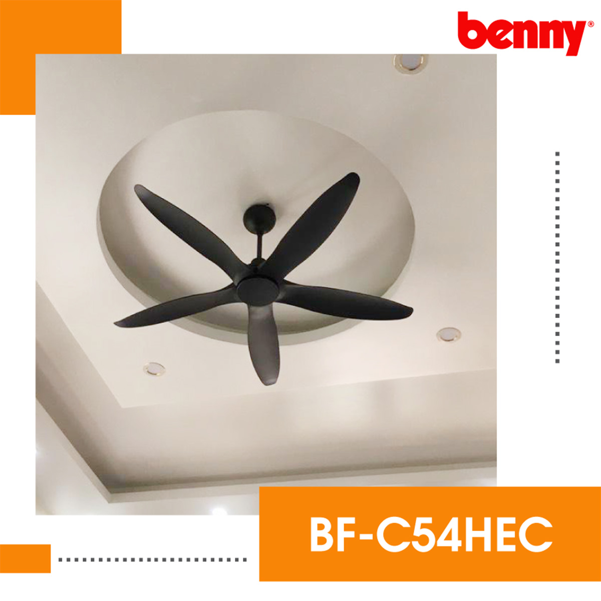 Quạt trần Benny Amore Enterno BF-C54HE, Cafe vận hành êm ái, không gây tiếng ồn, tạo làn gió dịu mát và không gian thoải mái cho người dùng