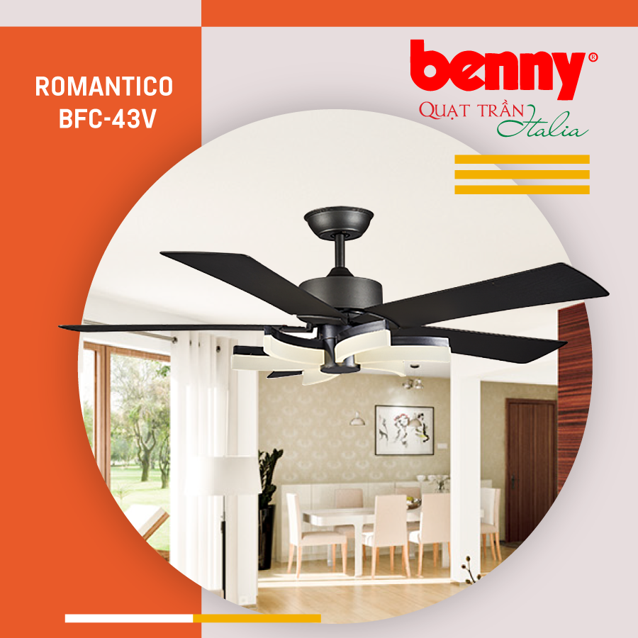 Quạt trần trang trí Benny Romantico BF-C43V