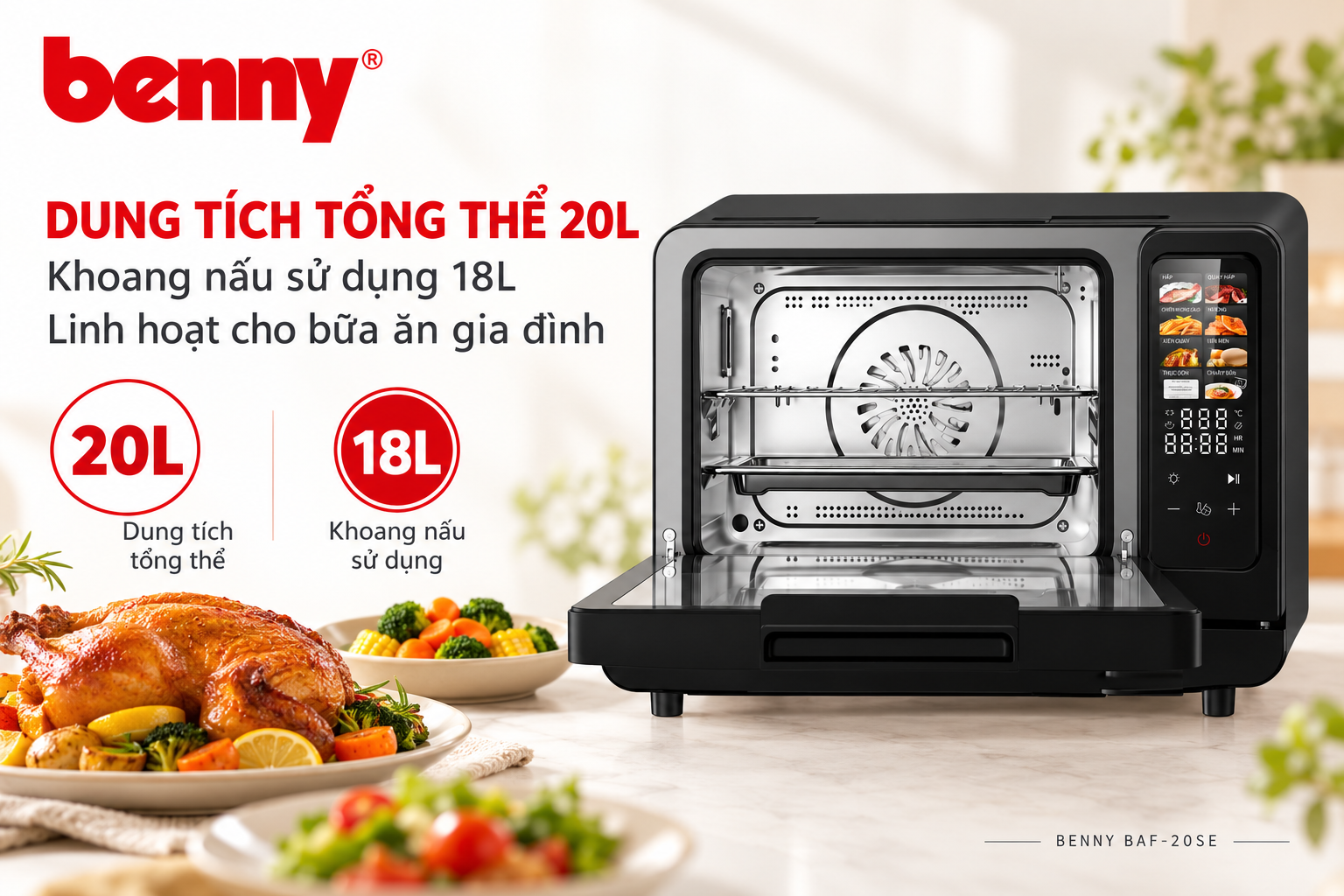 Nồi chiên hấp hơi nước Benny BAF-20SE 20L – Kết hợp hơi nước và khí nóng đối lưu 16 a1c4afb6 f5fb 4270 8311 495563d74159