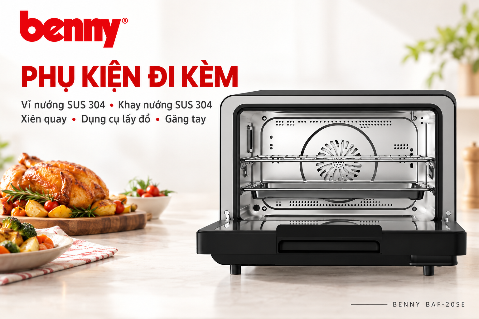 Nồi chiên hấp hơi nước Benny BAF-20SE 20L – Kết hợp hơi nước và khí nóng đối lưu 22 c2732639 220e 407b a11d fd41397784bb